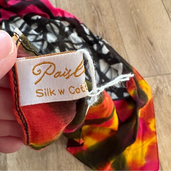 Paisley Road Multicolor Abstract Women’s Silk w Cotton Scarf OS NWT - Picture 9 of 11